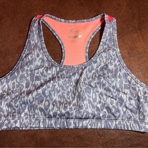 Old Navy Girl’s Gray Cutout Leopard Print Sports Bra